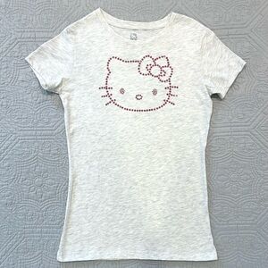 Universal Studios Hello Kitty Rhinestone T-Shirt Women’s Size Medium Grey & Pink